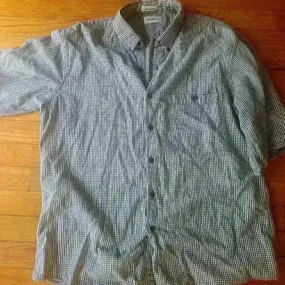 Saks Fifth Ave mens short sleeve blue green